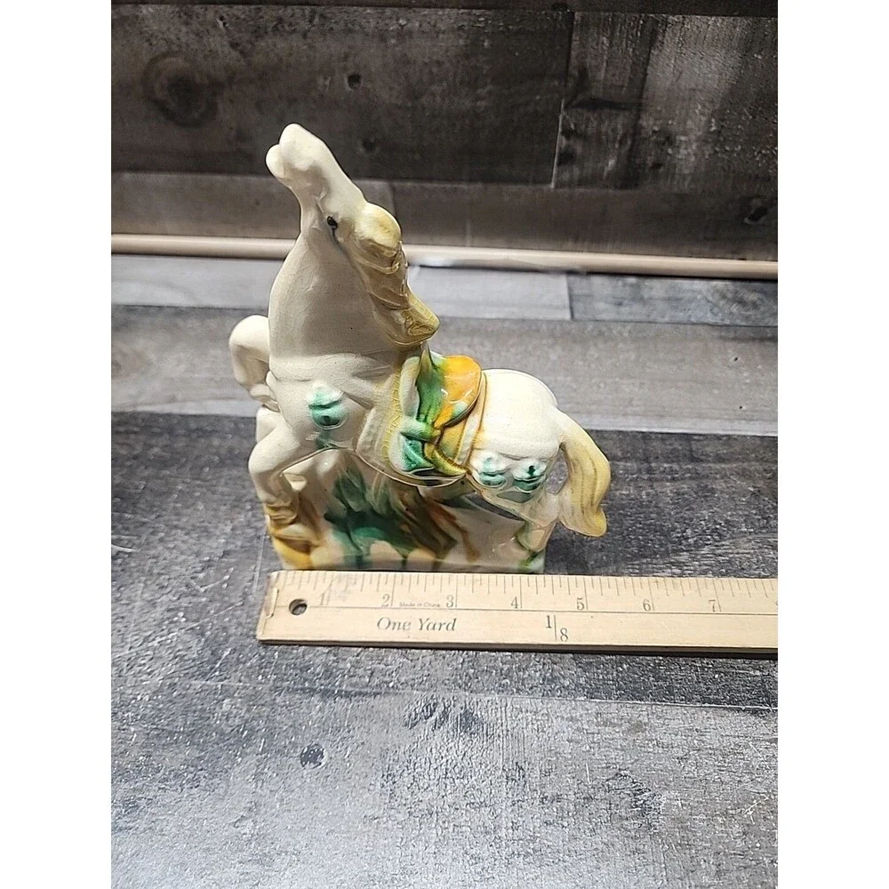 Vintage Chinese Tang STYLE Sancai Tri Glaze Ceramic Horse Statue